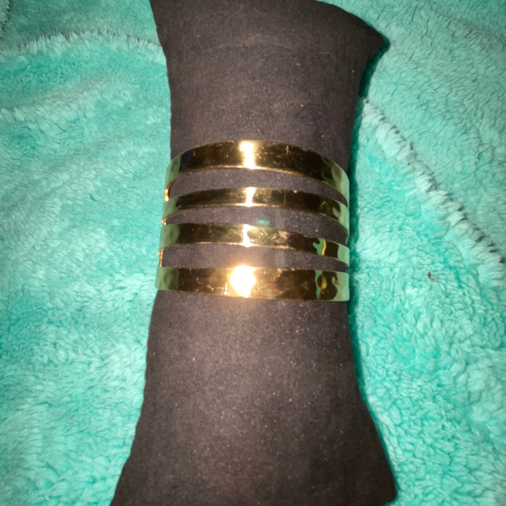 Gold rustic cuff bracelet